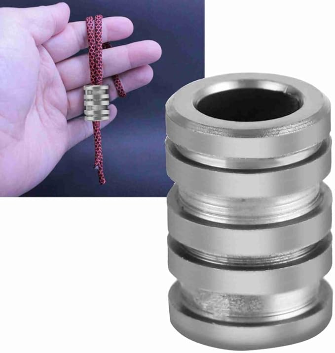 Alloy Lanyard Beads – Paracord Beads for Outdoor Gear & Survival Accessories, Durable Multicolor Spacer for Bracelets, Necklaces‌ & Outdoor(Silver)