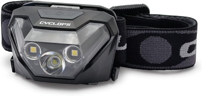 Cyclops HL500 Headlamp | Tactical Durable Lightweight Compact Adjustable Headband Weather Resistant IPX6 Bright LED 500 Lumen Head Flashlight | AAA Batteries Included