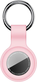 Linsaner Compatible with AirTag Case Keychain for Air Tag Holder Silicone for AirTags Key Ring Cases Tags Chain foe for Apple for AirTag GPS Item Finders Accessories，Pink