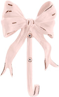 Pink Bow Hook Room Decor, Cute Coquette Bow Knot Wall Hooks Sweet Multi-Purpose Decorative Hook Bow Hanger for Hanging Hats Towels Coats Bowknot Bathroom Shower Living Room Decor