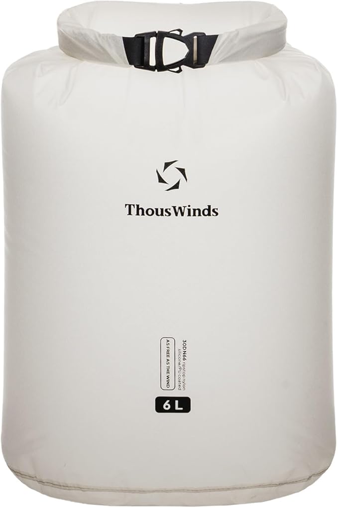 Thous Winds Dry Bag, 6L Ultralight Waterproof Dry Storage, Roll Top Lightweight Dry Sack for Kayaking, Boating, Swimming, Camping, Beach, Travel