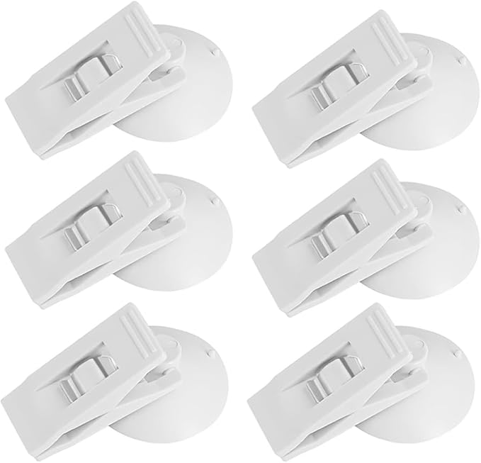 Multi Purpose Suction Cup Clips, Car Sunshade Cloth Fixing Clip, Refrigerator Message Papers Clip(White)