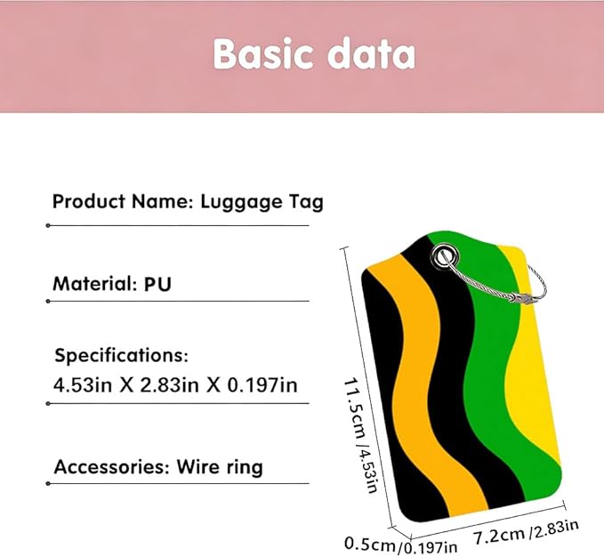 2Pcs Abstract Wave Luggage Tags for Suitcases, 2.83x4.53 Travel ID Labels with Privacy Cover, Modern Geometric Bag Tags for Backpacks, Spring Break & Summer Vacation Essentials, Set of 2
