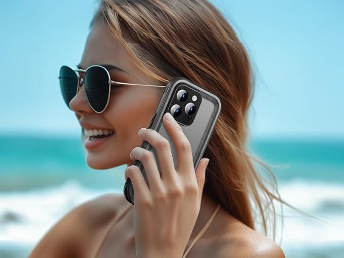 Cozycase for iPhone 15 Pro Waterproof Shockproof Dustproof Case - Heavy Duty/360 Full Body/Military Grade/Protective/Rugged 【8FT Drop Proof】 Built in Screen/Camera Protector with Lanyard Black