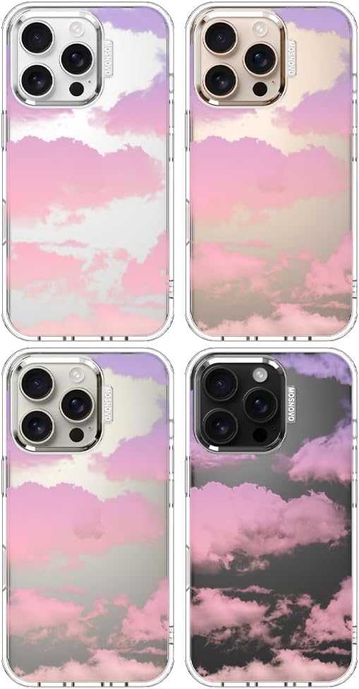 MOSNOVO for iPhone 16 Pro Case, Shockproof Military-Grade Protection 6.6ft Drop Tested, Clear Phone Case for iPhone 16 Pro, Sunset Glow Design