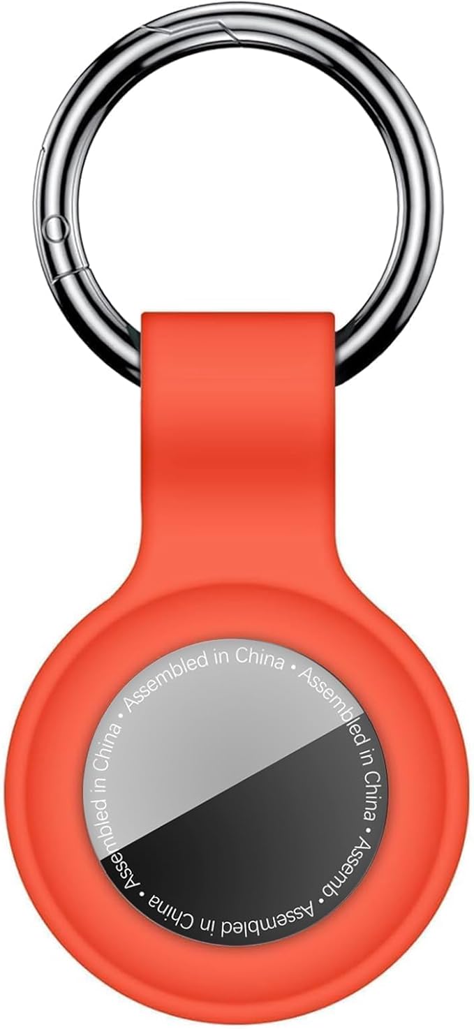 Linsaner Case for AirTag 2nd Gen (2026) & 1st Gen, Silicone Holder Keychain Key Ring, Protective Cover for Apple for Air Tags, GPS Finder Accessories for Bags, Pets, Kids, Luggage, Orange