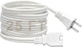 25 FT 2 Prong Extension Cord, 18AWG SPT-2 Indoor Male to Female Power Cord ETL Listed Extra Long Extension Cords, Flexible & Thin Design for Home Office Use, 10A 1250W, Polarized Plug, White