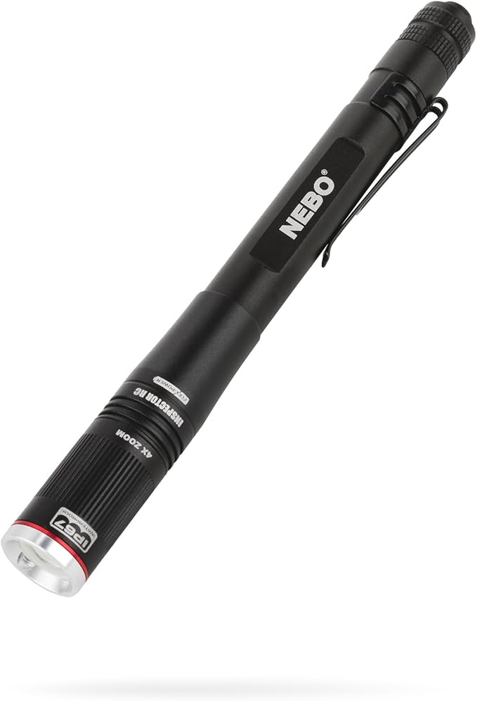 NEBO INSPECTOR RC Pen Light | 360 Lumens, 3 Light Modes, Rechargeable & AAA Battery Powered LED Flashlight, Waterproof, Compact & Durable, Pocket Clip for EDC, Includes USB Charging Cable