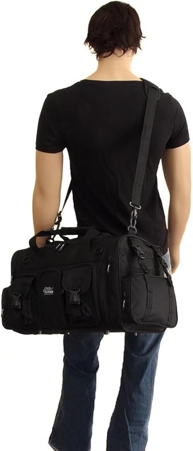 NPUSA Mens Large 22" Inch Black Duffel Duffle Military Molle Tactical Gear Shoulder Strap Travel Bag
