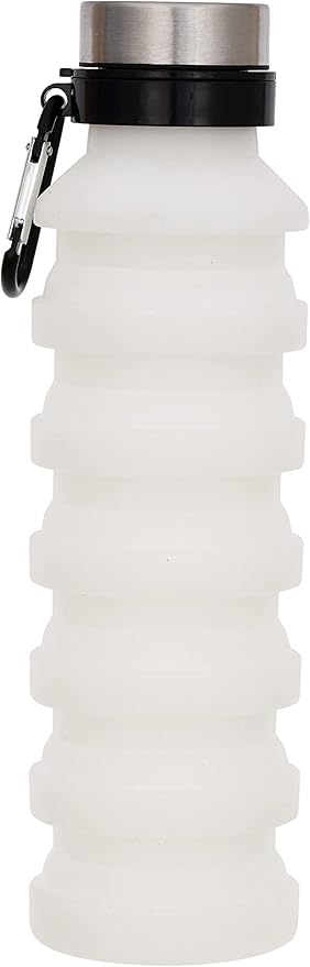 iscream BPA Free, 18 oz Collapsible Silicone Bottle with Carabiner - Glow in the Dark