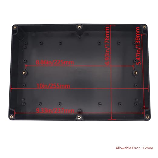 Project Box IP65 Waterproof Junction Box ABS Plastic Electrical Boxes DIY Electronic Project Case Power Enclosure 10.35x7.17x2.36 inch (263 x 182 x60 mm)