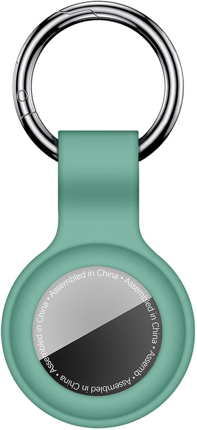 Linsaner Case for AirTag 2nd Gen (2026) & 1st Gen, Silicone Holder Keychain Key Ring, Protective Cover for Apple for Air Tags, GPS Finder Accessories for Bags, Pets, Kids, Luggage, Pine Green