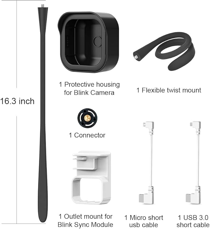 All-New Flexible Twist Mount for Blink Outdoor 4 /3rd Gen/Outdoor 2K+ Camera, with Weatherproof Protective Housing and Blink Sync Module Outlet Wall Mount (Black)