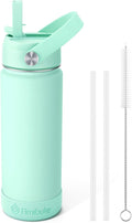Fimibuke Kids Insulated Water Bottle, 18oz BPA FREE 18/8 Stainless Steel Kids Cup with Straw Travel Tumbler Double Wall Vacuum Leak Proof Toddler Water Bottle for School Boys Girls(1 Pack, Mint)
