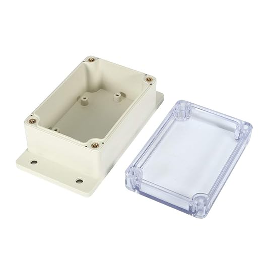 YXQ 100x68x50mm Clear Cover Junction Box Waterproof ABS Project Case Enclosure with Hole Cable Wire Connect Power Wall Hang (3.9 x 2.7 x 2 inches)