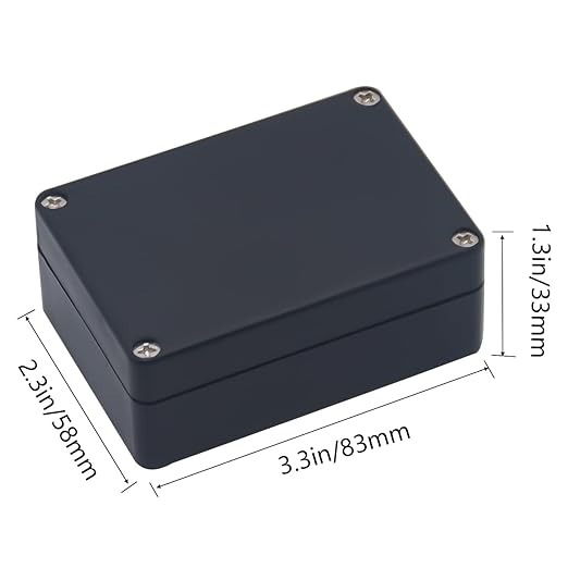 Junction Box IP65 Waterproof ABS Plastic Electrical Project Case Power Junction Boxes, Project Box with 4 PCS M12 Cable Glands 3.3 x 2.3 x 1.3Inch (83 x 58 x 33mm)