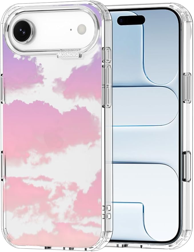 MOSNOVO for iPhone Air Case, Shockproof Military-Grade Protection 6.6ft Drop Tested, Camera Control, Clear Phone Case for iPhone 17 Air, Sunset Glow Design