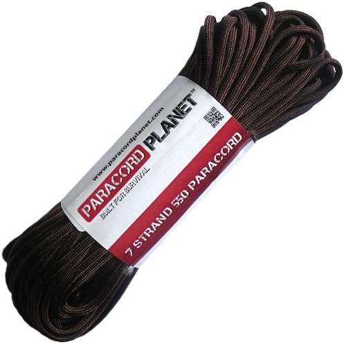 Paracord Planet Solid Color 550lb Paracord – 7 Strand Type III Nylon Cord for Indoor and Outdoor Tasks – Walnut (250 ft)
