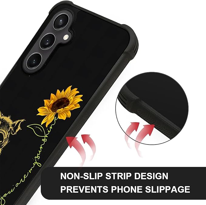 for Samsung Galaxy S23 FE Case, Pig Sunflower Yellow Sunshine Pattern Graphic Design Girl Boy Soft Silicone Hard Acrylic Shock Protection for Samsung Galaxy S23 FE