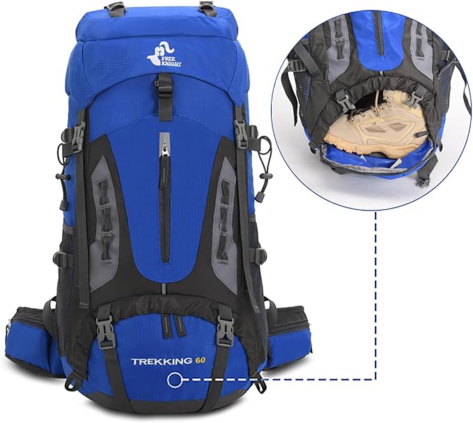 Bseash 60L Hiking Camping Backpack with Rain Cover, Waterproof Large Capacity Outdoor Sport Travel Daypack Climbing Touring (Army Green)