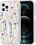 MOSNOVO Case for iPhone 12 & iPhone 12 Pro, [Buffertech 6.6ft Military-Grade Drop Protection] [Anti Peel Off Tech] Clear TPU Bumper Phone Case Cover Design - Floral Garden