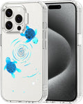 MOSNOVO Case for iPhone 15 Pro, [Buffertech 6.6ft Military-Grade Drop Protection] [Anti Peel Off Tech] Clear TPU Bumper Phone Case Cover Design - Space Turtle