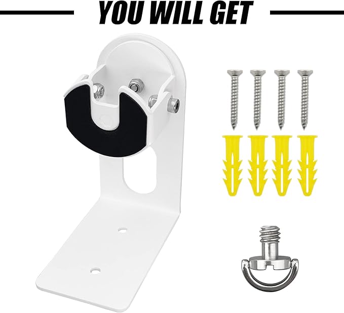 Nest Camera Mount Compatible with Google Nest Cam Outdoor or Indoor, Battery - 2nd Generation,360 View Anti-Drop Outdoor Wall Bracket Mounting Kit Nest cam Accessories- White