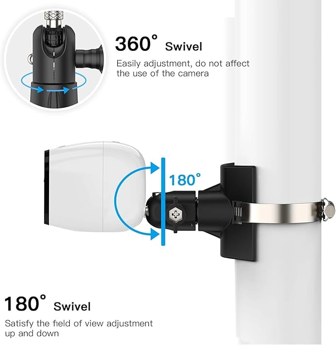 No-Drill Outdoor Security Camera Pole Mount, Universal Pole Mounting Compatible with Ring, Eufy, Wyze, Arlo, Google Nest, Cameras, and More