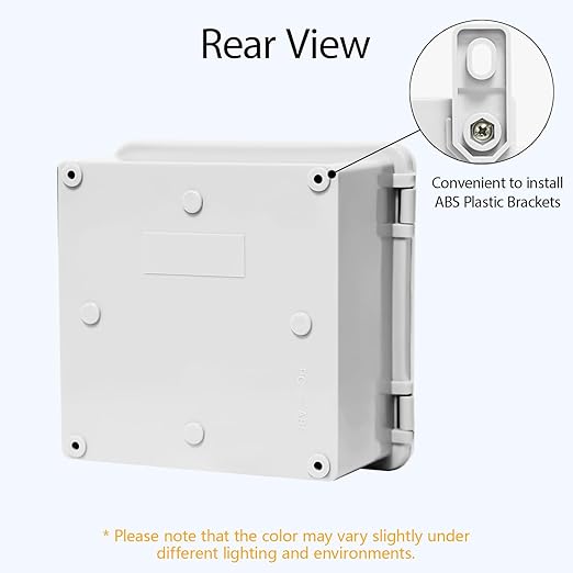 Junction Box, ABS Plastic IP65 Waterproof Dustproof Universal Electrical Enclosure Hinged Shell Outdoor and Indoor Usage Project Box, 5.9"x 5.9"x 3.5"(150x150x90mm), 2 Pack