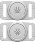 GOCII for Airtag Dog Collar Holder 2 Pack,Waterproof Dog Collar Holder for Apple AirTag(Gen 1 & 2),Silicone Air Tags Case for Dog Collars(Light Gray)