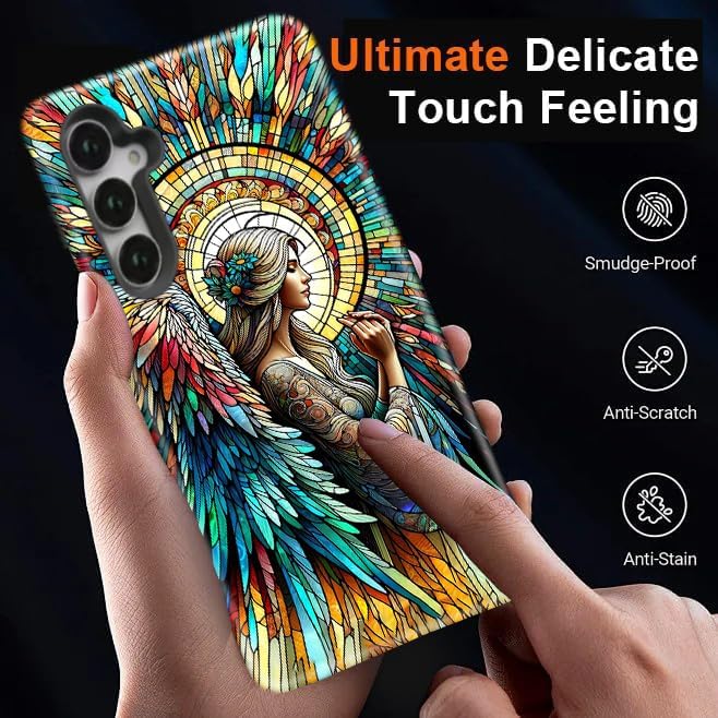 Compatible for Samsung Galaxy S26 5G Case, Dual Layer Heavy Duty 2 in 1 Shockproof Protective Phone Case,Angel