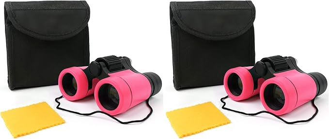 Scotamalone Kids Binoculars Shock Proof Toy Binoculars Set for Age 3-12 Years Old Boys Girls Bird Watching Educational Learning Hunting Hiking Birthday Presents (Pack of 2)