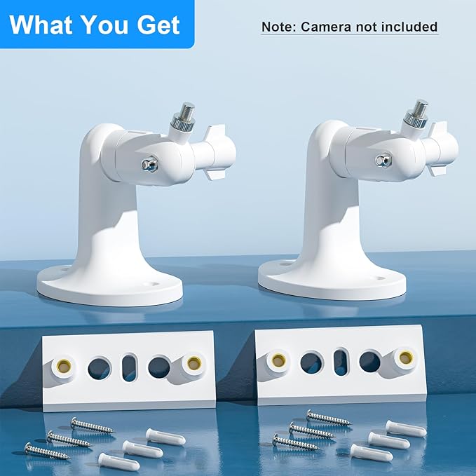 2Pack Wall Mount for Ring Spotlight Cam Battery and Ring Spotlight Cam Plus/Pro (Battery), 360°Adjustable Security Wall Mount Bracket for Ring Cam Indoor/Outdoor Use (Camera Not Included)