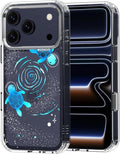 MOSNOVO for iPhone 17 Pro Case | Military Grade 6.6ft Drop Tested | Camera Control | Clear with Space Turtle Design