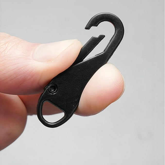 Zipper Pull Replacement, Zipper Pull Tabs for Luggage Clothing Jackets Backpacks Boots Purse Coat in Black and Silver, Zinc Alloy Material