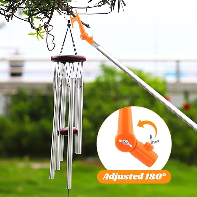 Xiaokeis Handy Hook,Plastic Multi-Purpose Utility Hook, Durable, Adjustable Elbow, Screw on to Standard Thread Extension Pole for Hanging Bird Feeders, Christmas Lights, Ropes, Boats, Pool