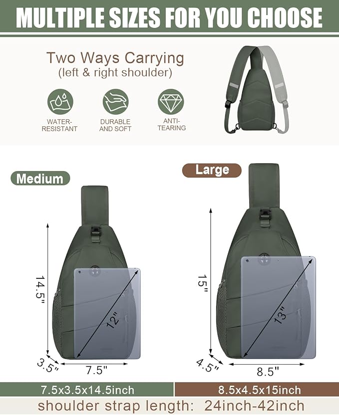 Pritent Crossbody Bags for Women Men Trendy Sling Bag Backpack Casual Chest Bag with Convertible Shoulder Strap