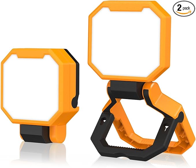 HYPERLITE Rechargeable Work Light - 2Pack 40W 4000Lumens - Valentine's Gifts for Men Dad Him - Hanging Hook Folding Portable Magnetic Work Light - Mechnic Light for Car Repairing Camping Emergency