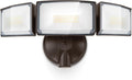 LUTEC 75W 8000 Lumen Floods Light Outdoor, Switch Controlled LED Security Lights with 3 Adjustable Heads, 5000K Daylight, IP65 Waterproof Exterior Flood Light for Outside Garage, Yard, Patio-Brown