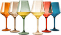 European Style Plastic Crystal, Stemmed Wine Glasses | Set of 6 | Acrylic Tritan Drinkware, Unbreakable Muted Color Shatterproof BPA-free, Reusable, Floating Pool & Indoor & Outdoor, Hand Wash 15oz
