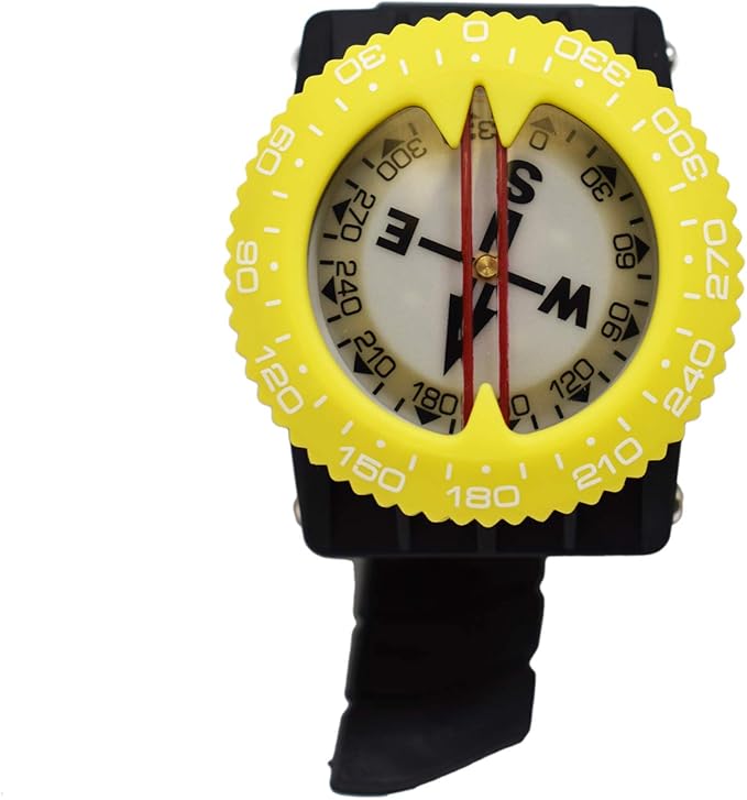 Scuba Choice Diving Compass (Wrist/Bungee Mount) – Easy-to-Read Underwater Navigation Tool for Scuba Diving, Durable Design with Rotating Bezel, Reliable Directional Aid for Deep Dive Adventures