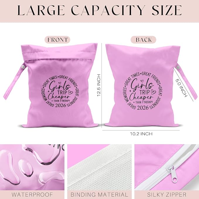 2Pcs Girls Trip Gifts Wet Dry Bag, Aloha Beach Bag Wet Bag Favors, Sunscreen Swimsuit Toiletry Travel Essentials For Women, Beach Travel Laundry bags for Dirty Diaper Swimsuit Gifts