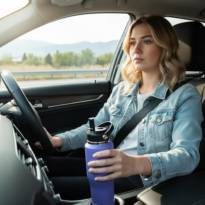 40oz Insulated Water Bottle Keep Cold 24h&Hot 12h, Double Wall Vacuum Insulated Water Bottles with Straw/Spout Lid, Stainless Steel Water Bottles that Fit in Any Car Cup Holder, Leak-proof