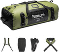 80L Waterproof Duffel Bag Motorcycle Dry Bag Backpack, Waterproof Zippered Bags with Backpack Spacer Pad for Kayaking Rafting Boating Canoeing Camping Paddle Beach (Green)