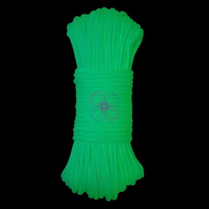 Craft County Glow in The Dark Zesty 21 Strand Luminous 550 Paracord – for DIY Bracelets, Lanyards, and Jewelry (Blue, 50 Feet)