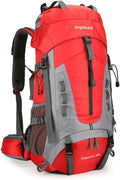 King'sGuard 60L Hiking Backpack for Men and Women Lightweight Camping Hiking Backpack with Rain Cover Large Waterproof Travel Backpack Backpacking Pack (Red)