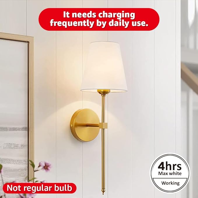 BLUEYE 4Packs Rechargeable Light Bulbs,Remote Control,7W 350LM,3CCT,E26 Detachable,2000mAh Battery Operated Lamp,40W Equivalent,Timer,Dimmer,for Non-Hardwired