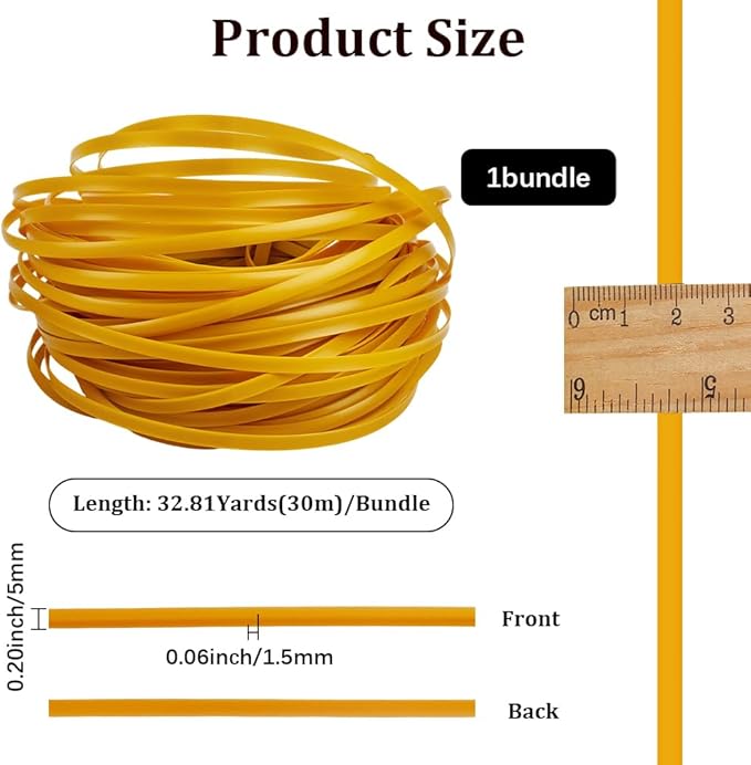 GORGECRAFT 30m*5mm Rattan Weaving Wicker Outdoor Wicker Repair Kit Yellow Synthetic Rattan Roll Flat Cord Webbing Basket Weave Patio Chair Sofas Repair Supplies for Lawn Furniture Garden