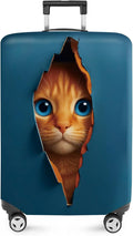 ANNA QUEEN 3D Cat Face Luggage Cover, Cute Peek Cat Suitcase Protector, Stretchable Washable Cover for 20-22 Inch Luggage