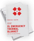 Swiss Safe XL Emergency Mylar Thermal Blankets + Bonus Space Blanket - Compact & Insulated for Cold Weather - Designed for NASA, Outdoor Camping, Survival, First Aid Car Kit - Silver, 10 Pack XL